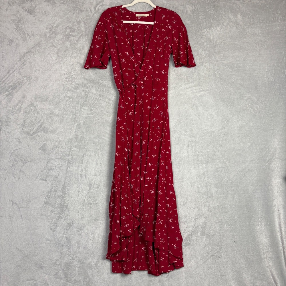 Christy Dawn Bluebell Dress in Crimson Bloom Red Floral Dress Wrap Dress Small